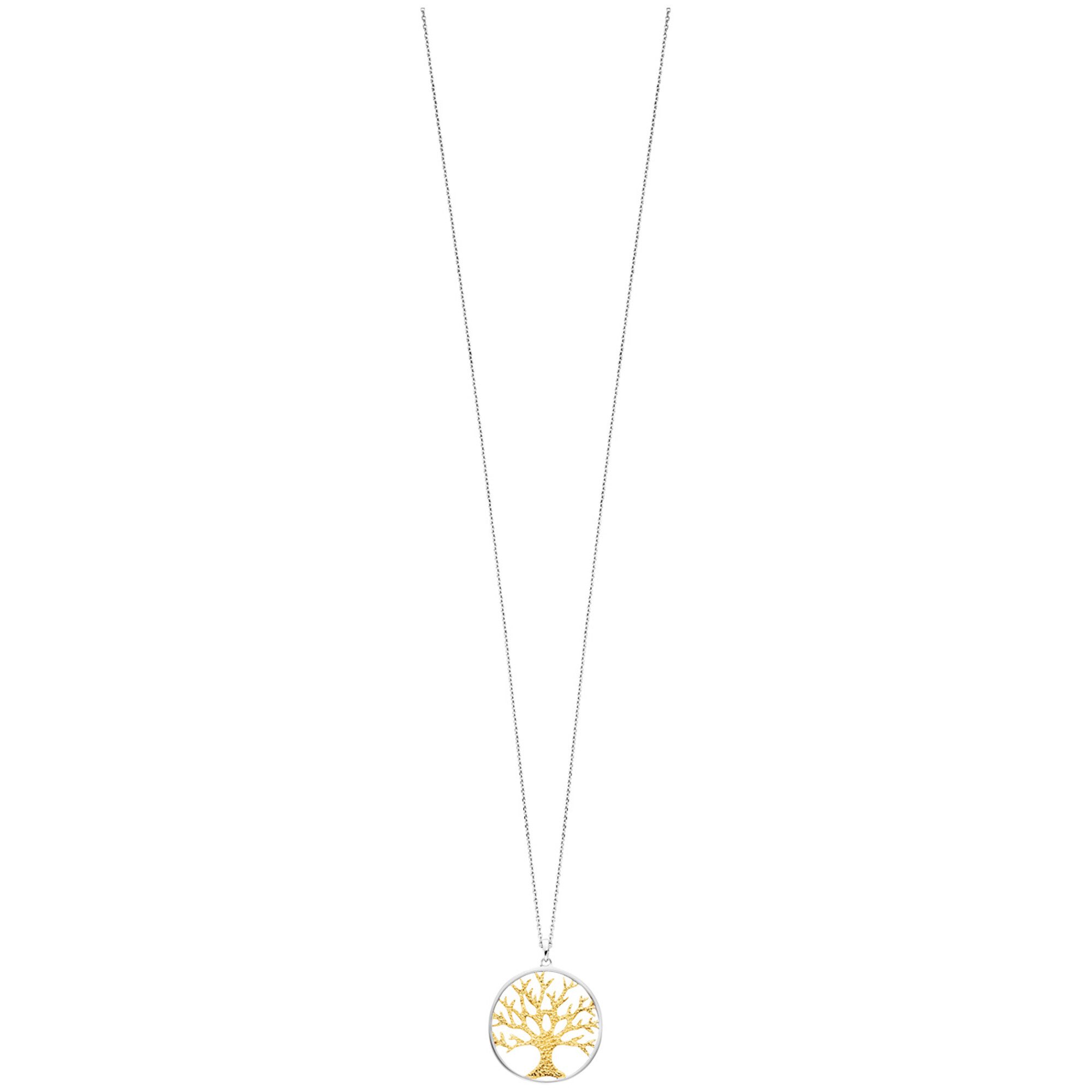 Julie Julsen Kette mit Anhänger 925/- Sterling Silber rhodiniert/vergoldet Motiv Lebensbaum
