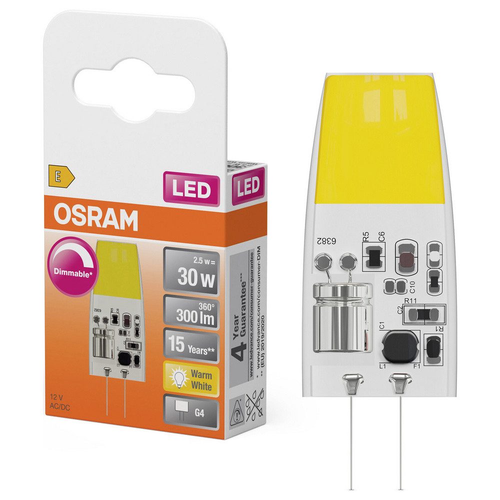 Osram LED-Leuchtmittel OSRAM 4099854762406 LED EEK E (A - G) G4 Stiftsockel 2.5 W Warmweiß n