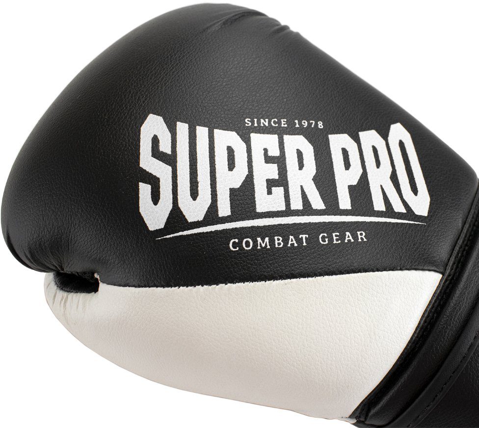 Super Pro schwarz/weiß Ace Boxhandschuhe