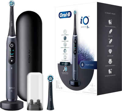 Oral B Elektrische Zahnbürste iO 8, Aufsteckbürsten: 2 St., mit Magnet-Technologie, 6 Putzmodi, Farbdisplay & Reiseetui