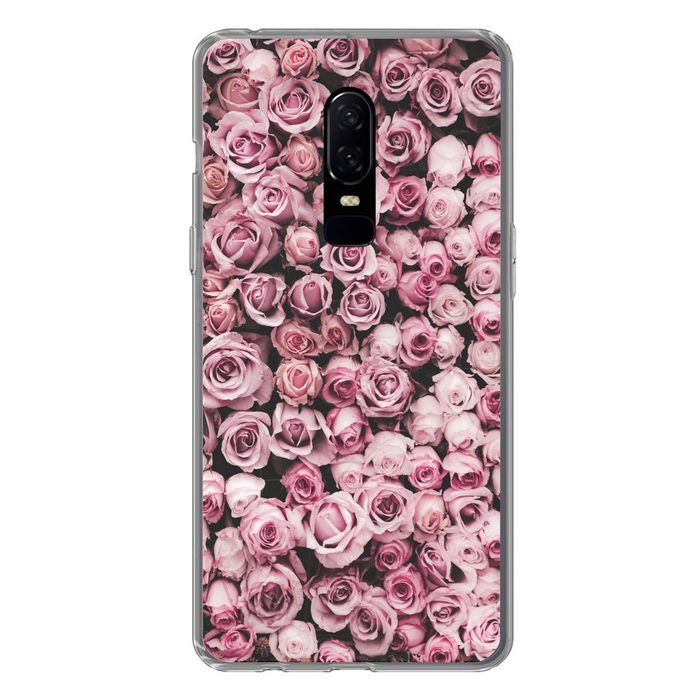 MuchoWow Handyhülle Blumen - Rosen - Natur - Rosa - Botanisch Phone Case Handyhülle OnePlus 6 Silikon Schutzhülle