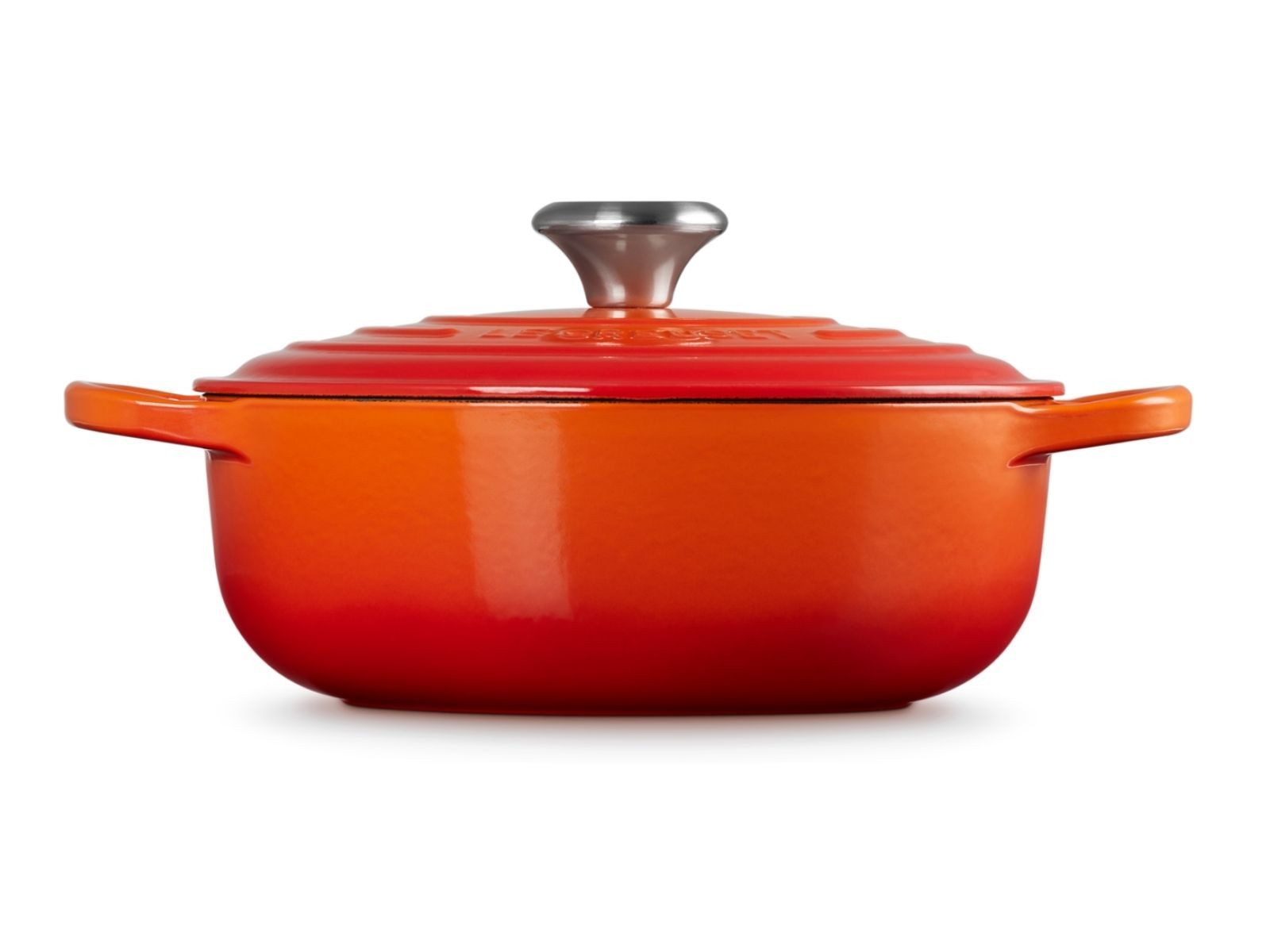 LE CREUSET Bräter Sauteuse Signature rund ofenrot 24cm, Emailliertes Gusseisen