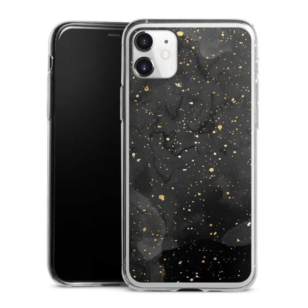 DeinDesign Handyhülle Marmor Glitzer Look Gold & Kupfer Marble Black Gold Look Print, Apple iPhone 11 Slim Case Silikon Hülle Ultra Dünn Schutzhülle