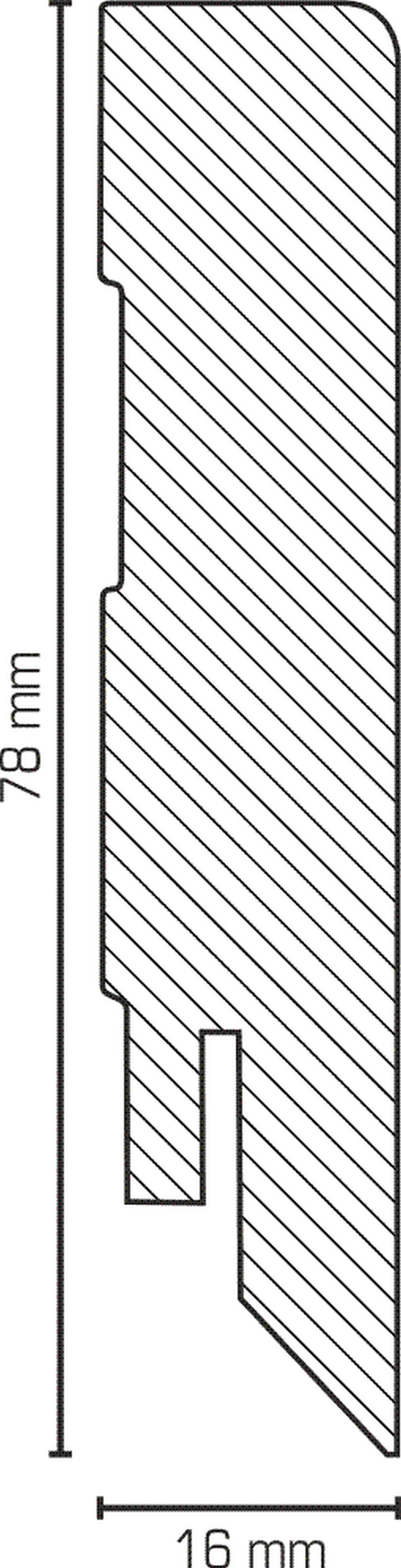 Südbrock Sockelleiste Sockelleiste weiß 78 mm Lackiert RAL 9010 MDF Fussleiste Modern, L: 250 cm, H: 7.8 cm, 1-St.