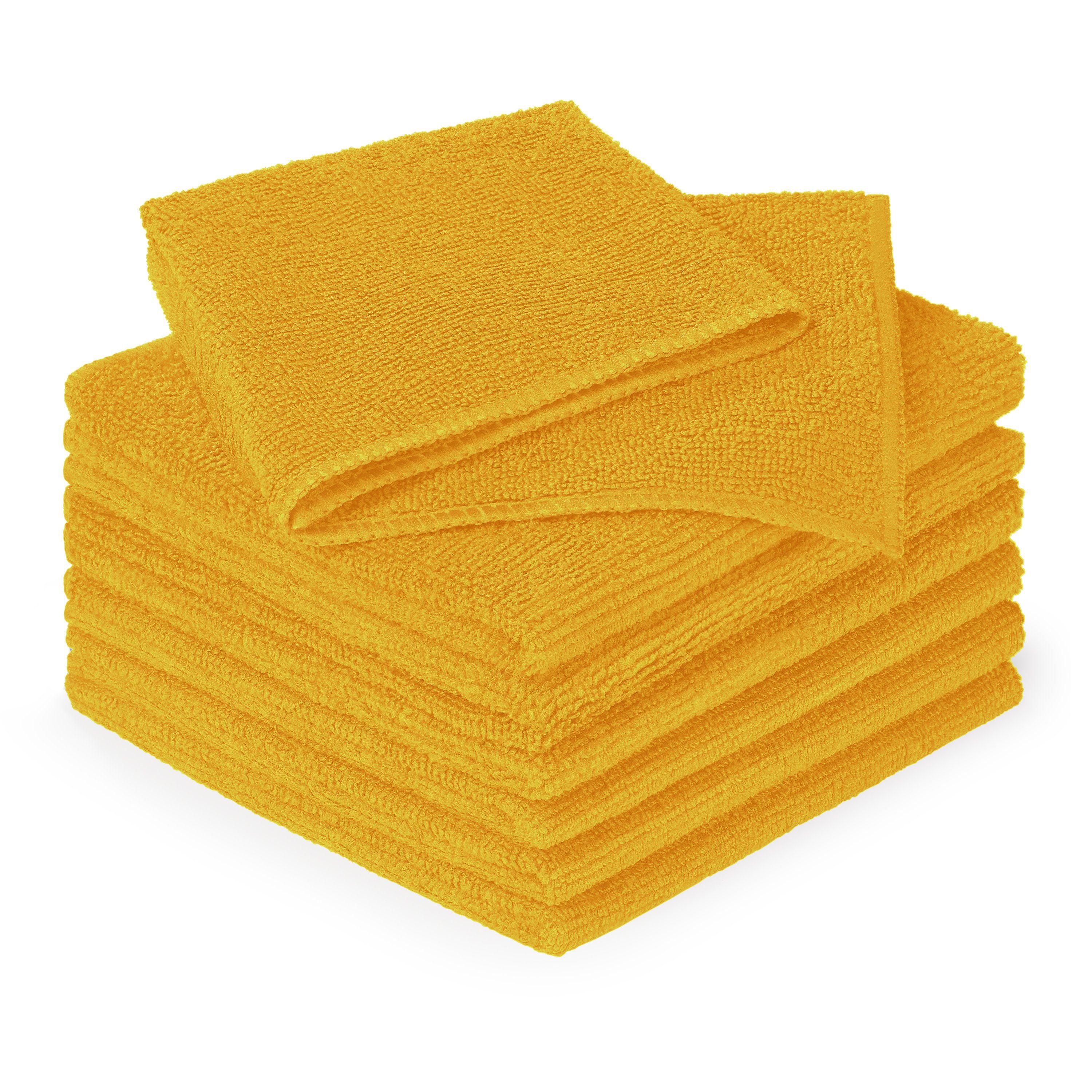 Blumtal Geschirrtuch Reinigung 30x40 Set Fusselfreie streifenfreie (Set, aus 6, und Spicy Mustard 12 24), cm, Allzweck bestehend 6-tlg., Reinigungstuch - oder (Gelb) umweltfreundliches Mikrofasertücher