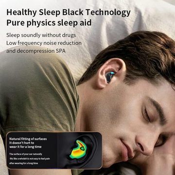 Xmenha Noise Cancelling, Universal-Telefonsteuerung In-Ear-Kopfhörer (Bluetooth 5.3 für stabile Verbindung, klare Anrufe, lange Akkulaufzeit bis zu 70 Stunden mit tragbarem Ladeetui., Ultimativer Schlafkomfort Unsichtbare Mini-Ohrhörer mit Hi-Fi Sound)