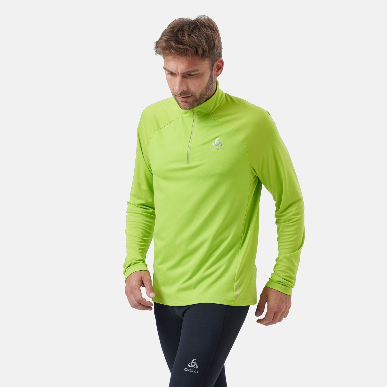 Odlo Langarmshirt Essential 1/2 Zip Ceramiwarm (wärmt aktiv, reflektierende Details)