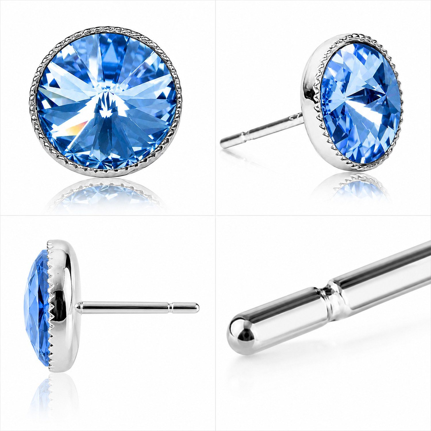 LUISIA® Paar Ohrstecker LUISIA® Solitär Ohrstecker "Joy" mit Kristallen von Swarovski®, Viele Farben verfügbar – Bild 3 von 5