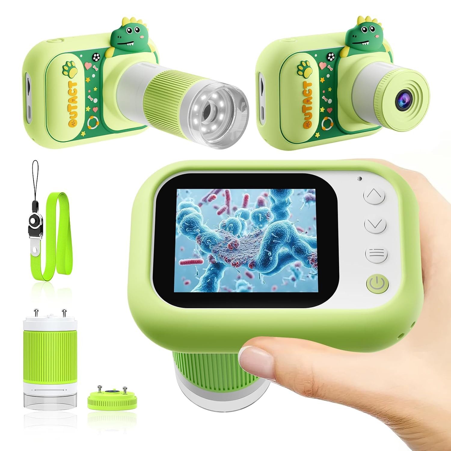 Vivitar 1000X, 2-in-1 Digital Mikroskop mit 2,4 Zoll Bildschirm Kindermikroskop (1080P HD Kinderkamera mit Foto & Video, 8 LED-Lichtern, einstellbarem)
