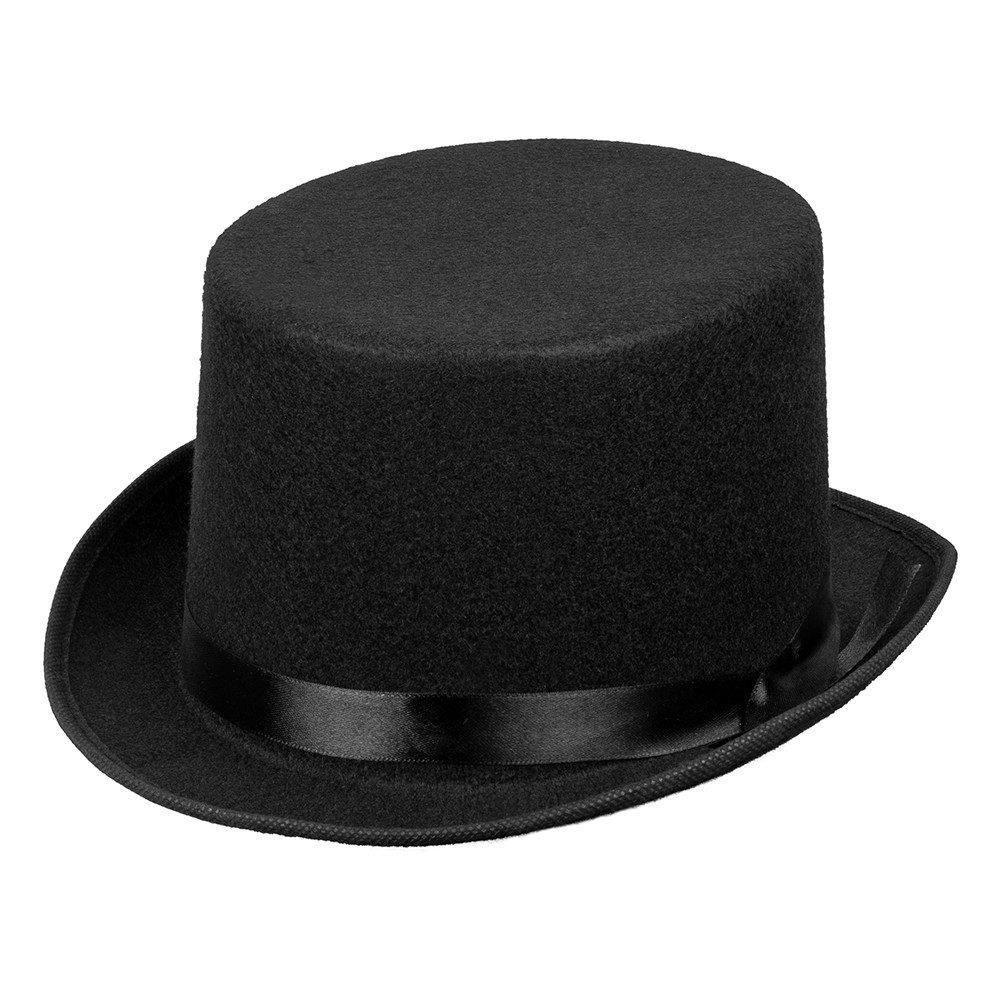 Boland Kostüm Zylinderhut Colin schwarz klassischer Zylinder Hut für Karneval-Kostüm, klassischer Zylinder elegantes Accessoire