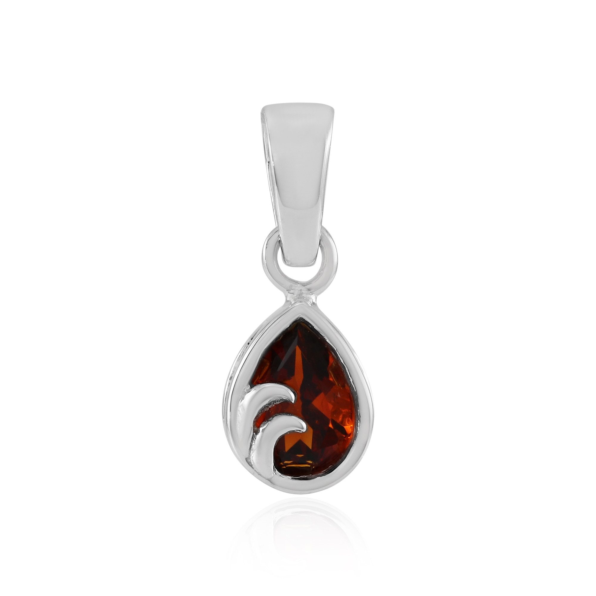 Cavill Kettenanhänger Cavill Tropfenanhänger 0,54 ct Citrin, rhodiniertes 925er Silber (1-tlg)
