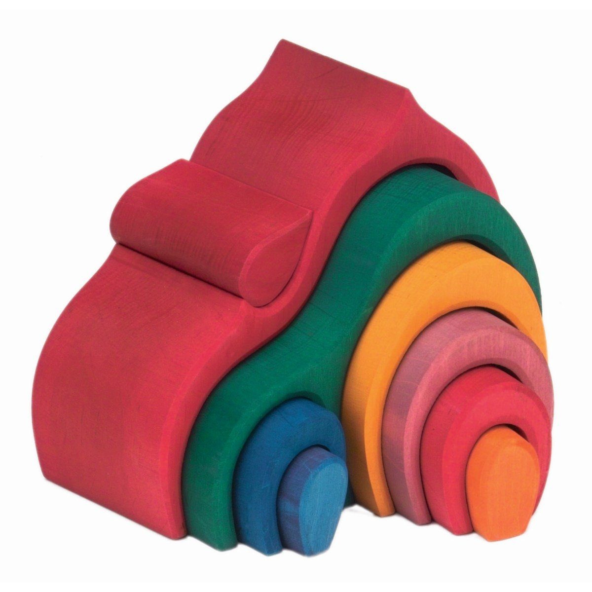 Glückskäfer bunte Holzbausteine Giebel-Haus 9-teilig Spielbauklötze