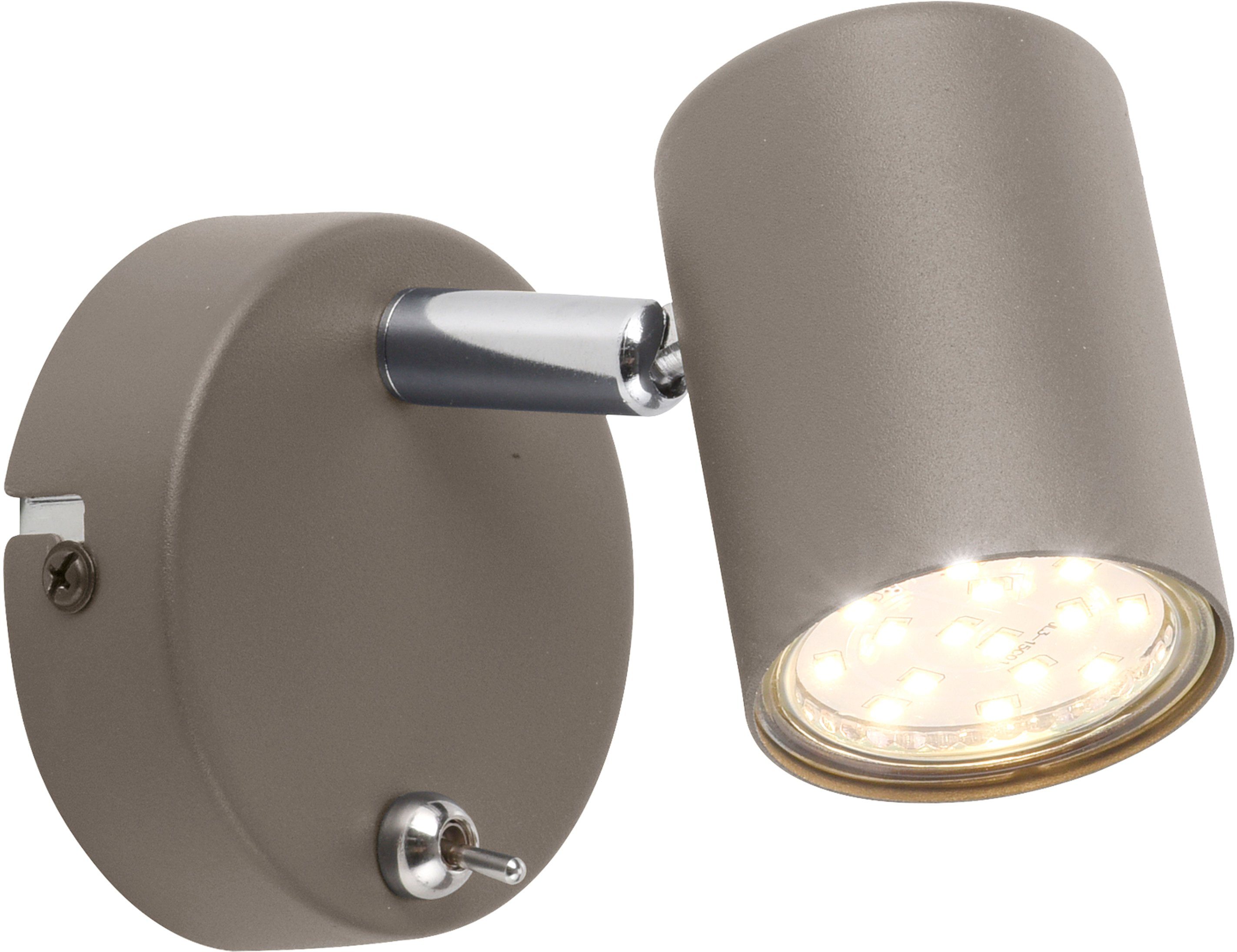 my home und Wandspot dreh- schwenkbarer Wandlampe, Maci, wechselbar, Leuchtmittel Warmweiß, LED Spot, Wandleuchte Wandstrahler greige LED