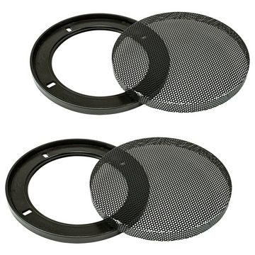 tomzz Audio Lautsprecher Gitter Grill für 100mm DIN Lautsprecher schwarz 2-teilig Auto-Lautsprecher