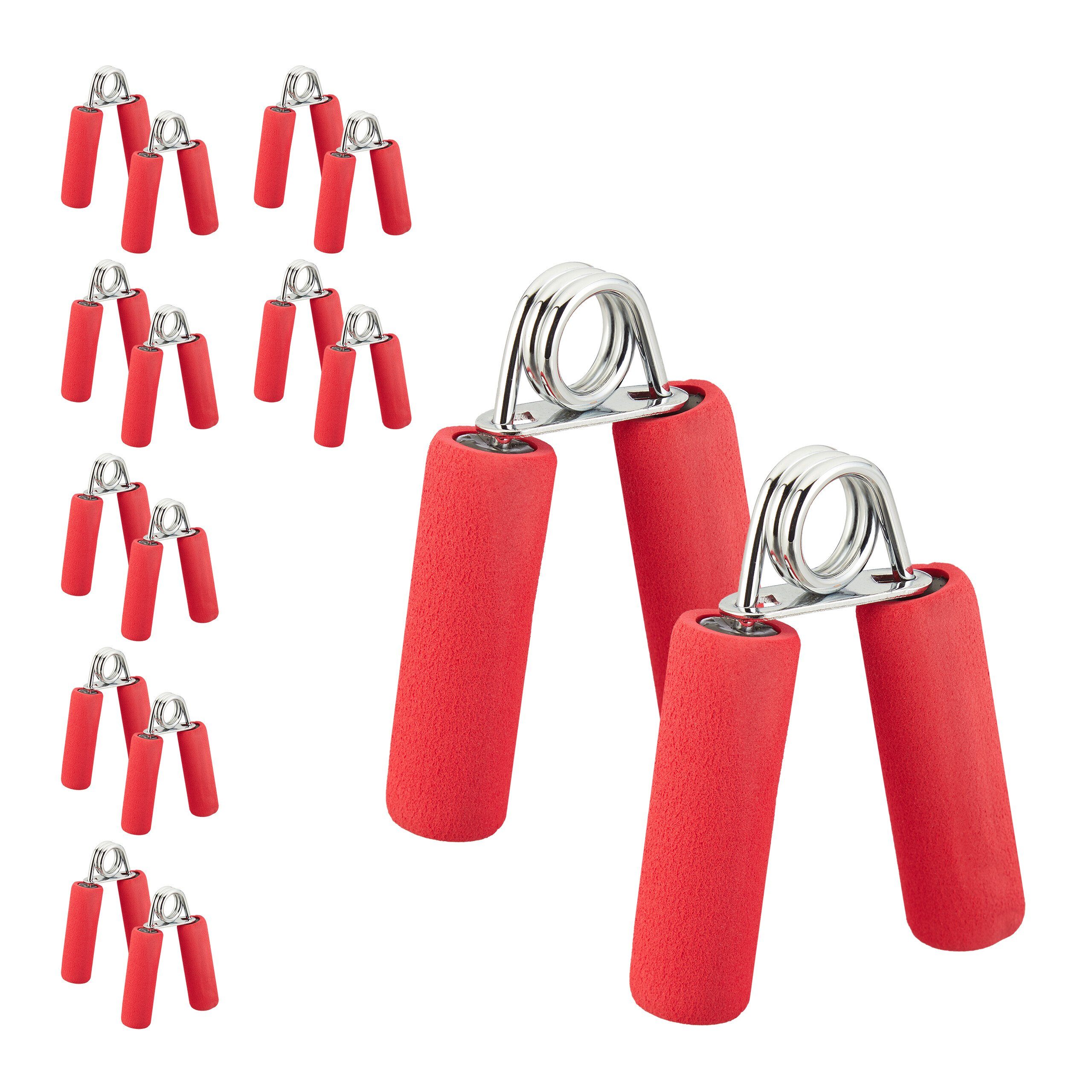 relaxdays Handmuskeltrainer 16x Fingertrainer rot