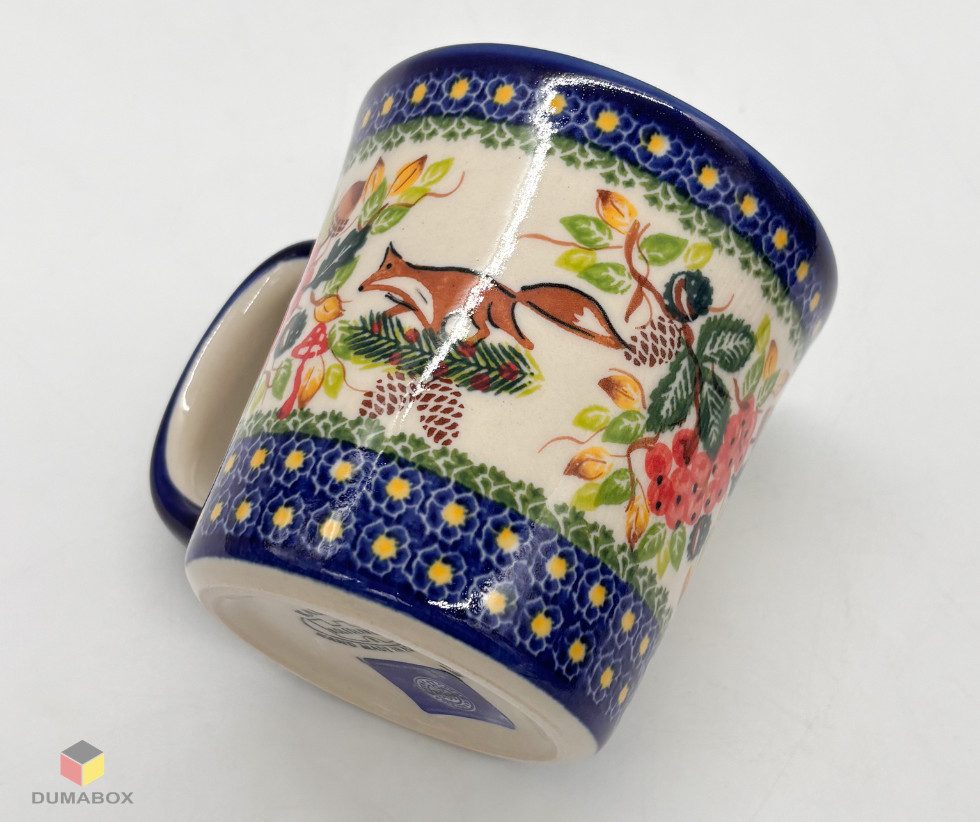Ceramika Bolesławiecka Kalich Becher Handgefertigte Bunzlauer Keramik Tasse, Becher 400 ml UNIKAT
