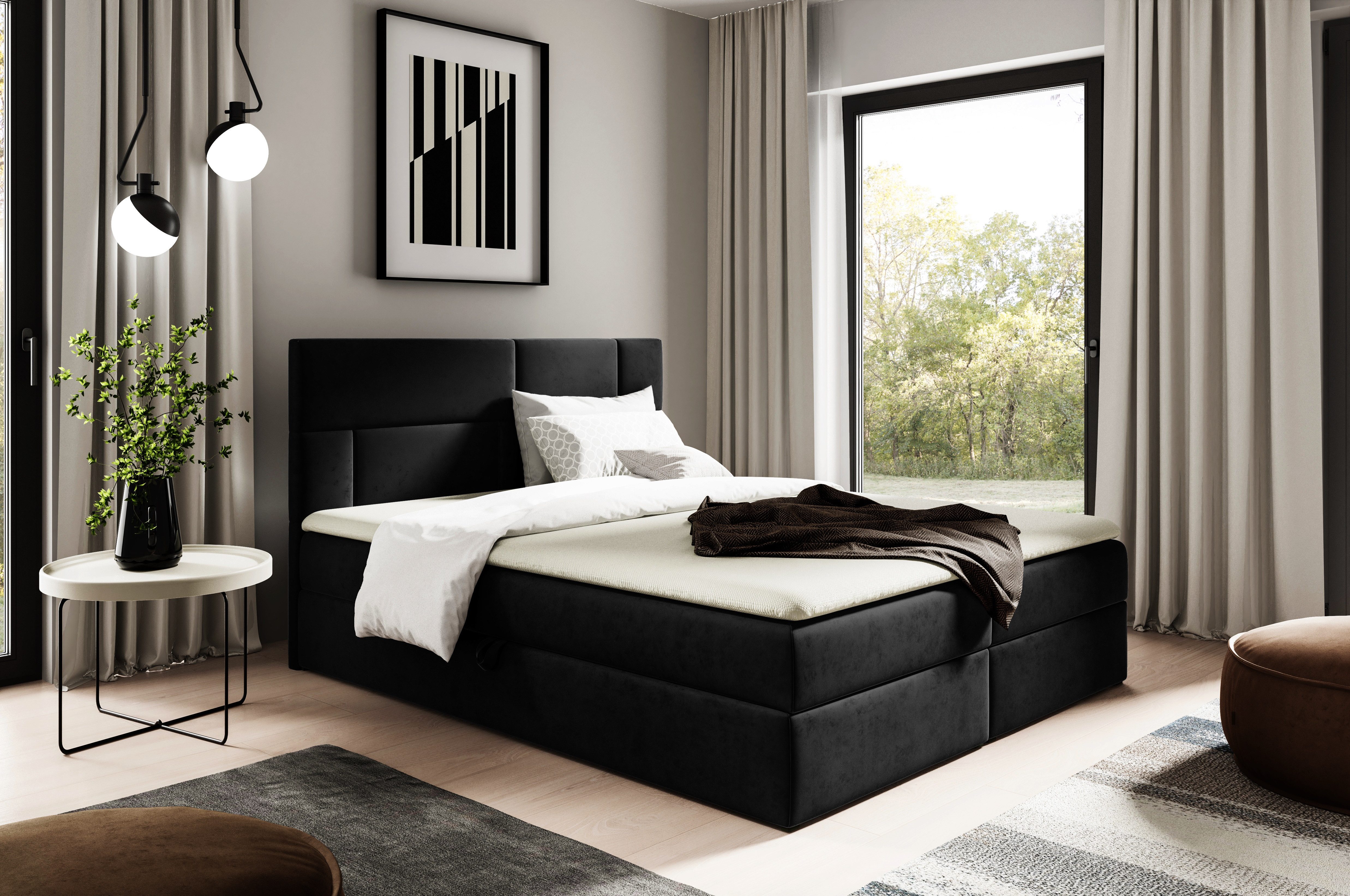 yourhouse24 Boxbett ORLANDO (Bonell-Matratze und Topper), mit zwei Bettkästen