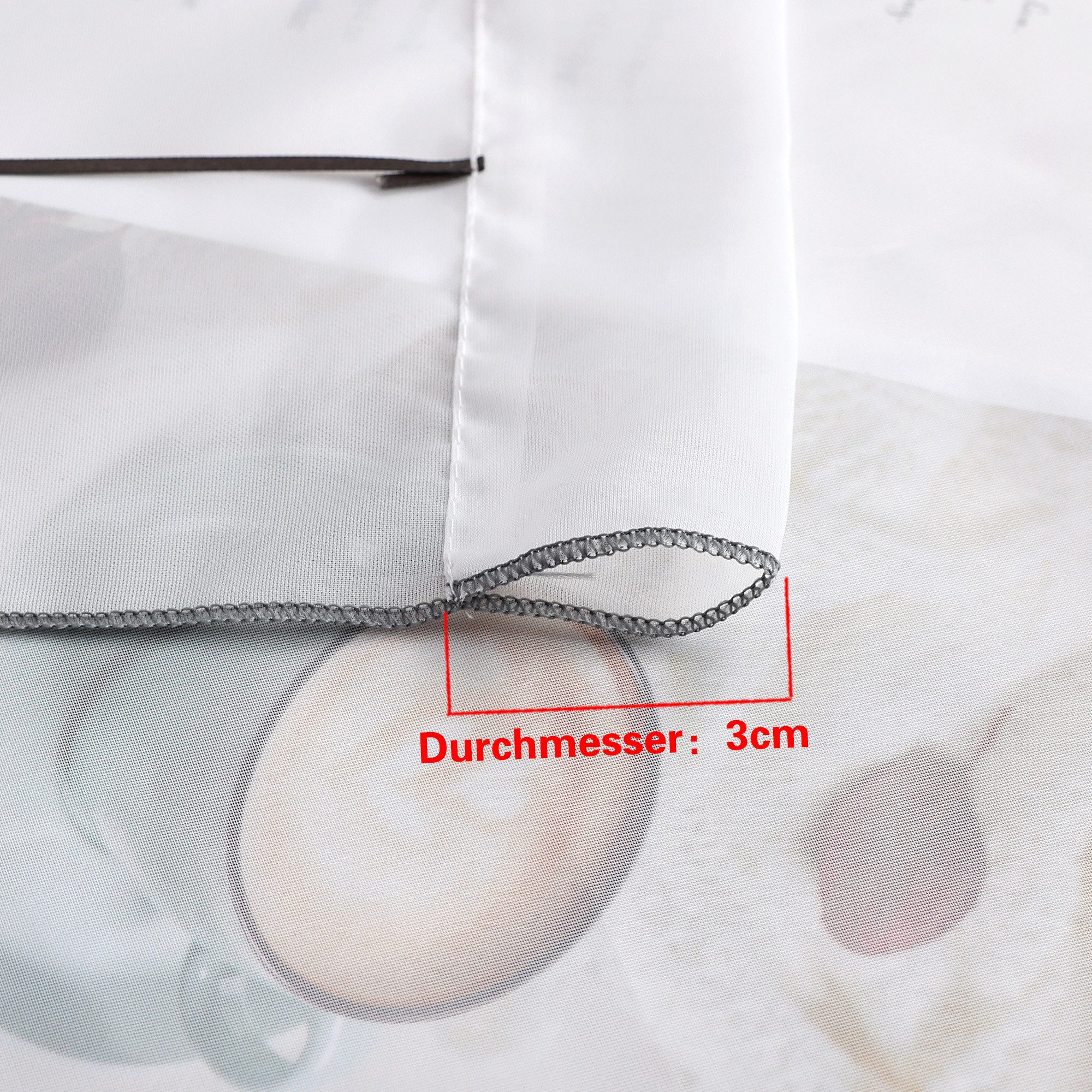 Joyswahl Raffrollo, mit Stangendurchzug, mit Schicker dreieckiger Saum, Voile Stickerei Bändchenrollo