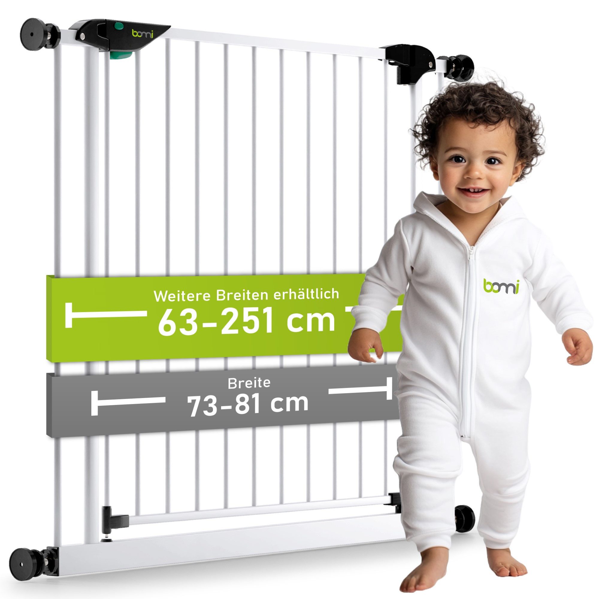 BOMI Türschutzgitter Kinderschutzgitter ohne Bohren Mira 63-251 cm, Treppen günstig online kaufen