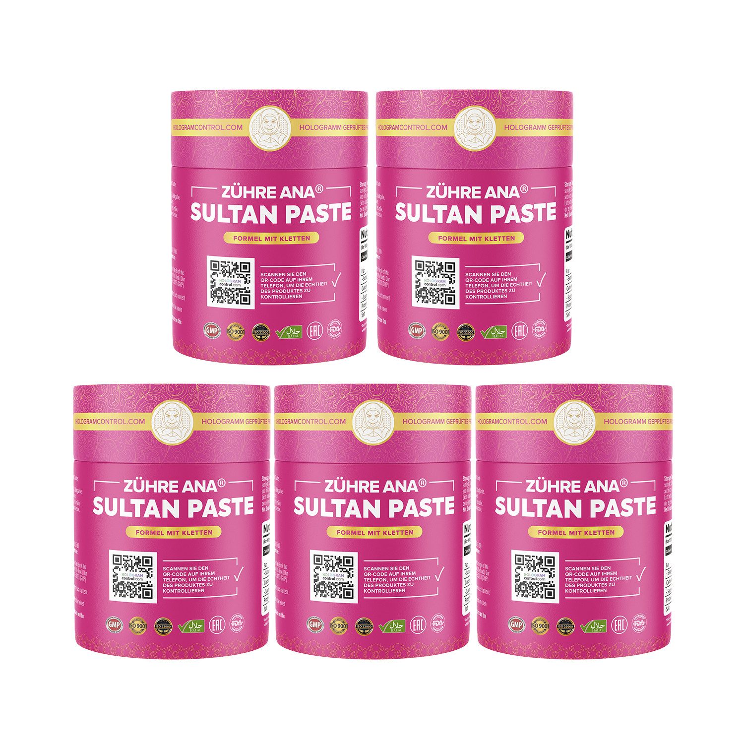 Zühre Ana® Sultanpaste – Paste mit Klettenwurzel, Mönchspfeffer und Schafgarbe Paste, 1200 g, Sultanpaste–Natürliche Heilkräuter & Vitamin B12 Formel