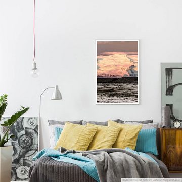 Sinus Art Poster 60x90cm Poster Landschaftsfotografie  Schneebedecktes Panorama in Island