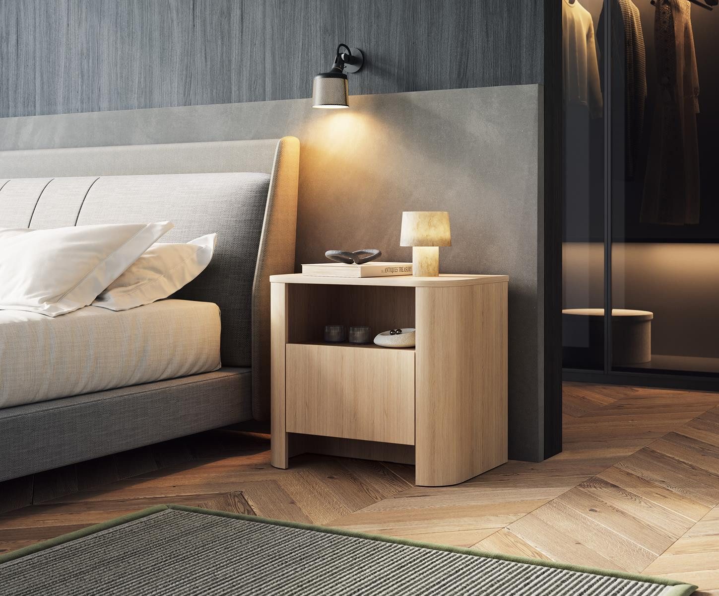 Compleo Nachttisch mit Schublade BORS, Nachtschrank, günstig online kaufen