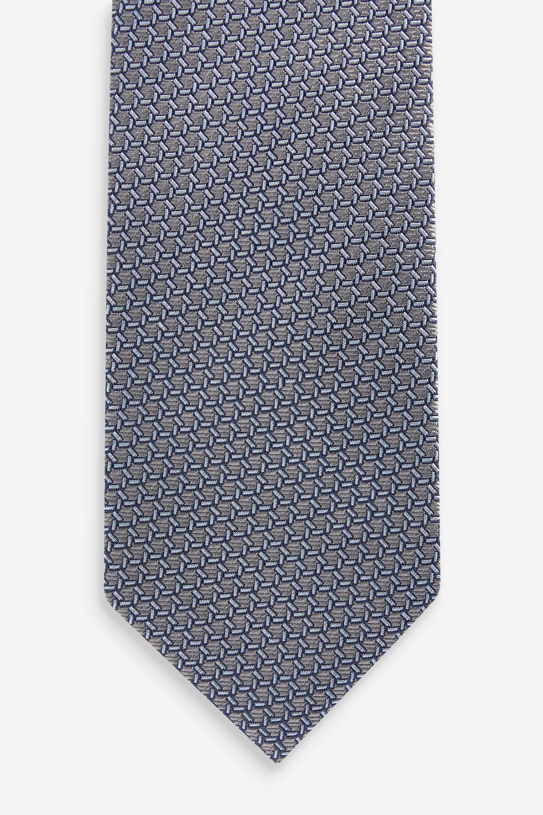 Muster Next Charcoal (1-St) Grey Krawatte geometrischem Seidenkrawatte mit