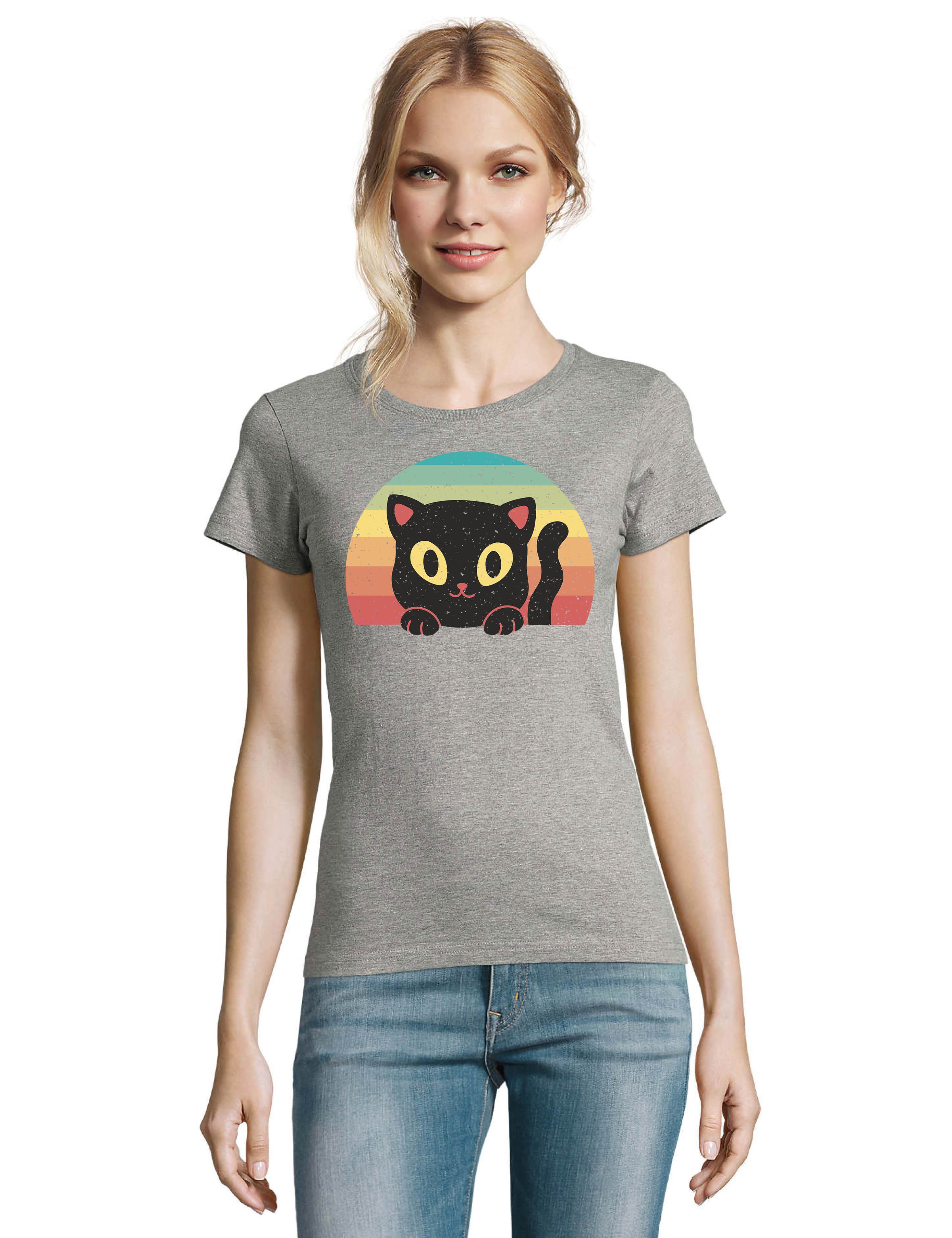 Youth Designz Print-Shirt "Retro Black Cat" günstig online kaufen