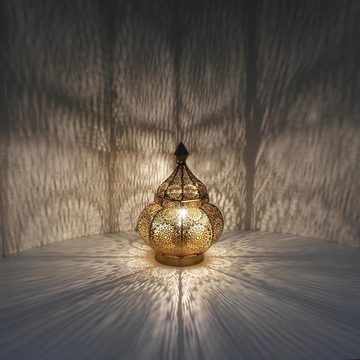 Casa Moro Nachttischlampe »Orientalische Tischlampe Gohar Höhe 30 cm in Antik-Gold-Look E14 Fassung, Nachttischlampe aus Metall wie aus 1001 Nacht, Schöne Weihnachtsbeleuchtung Dekoration, LN2090«