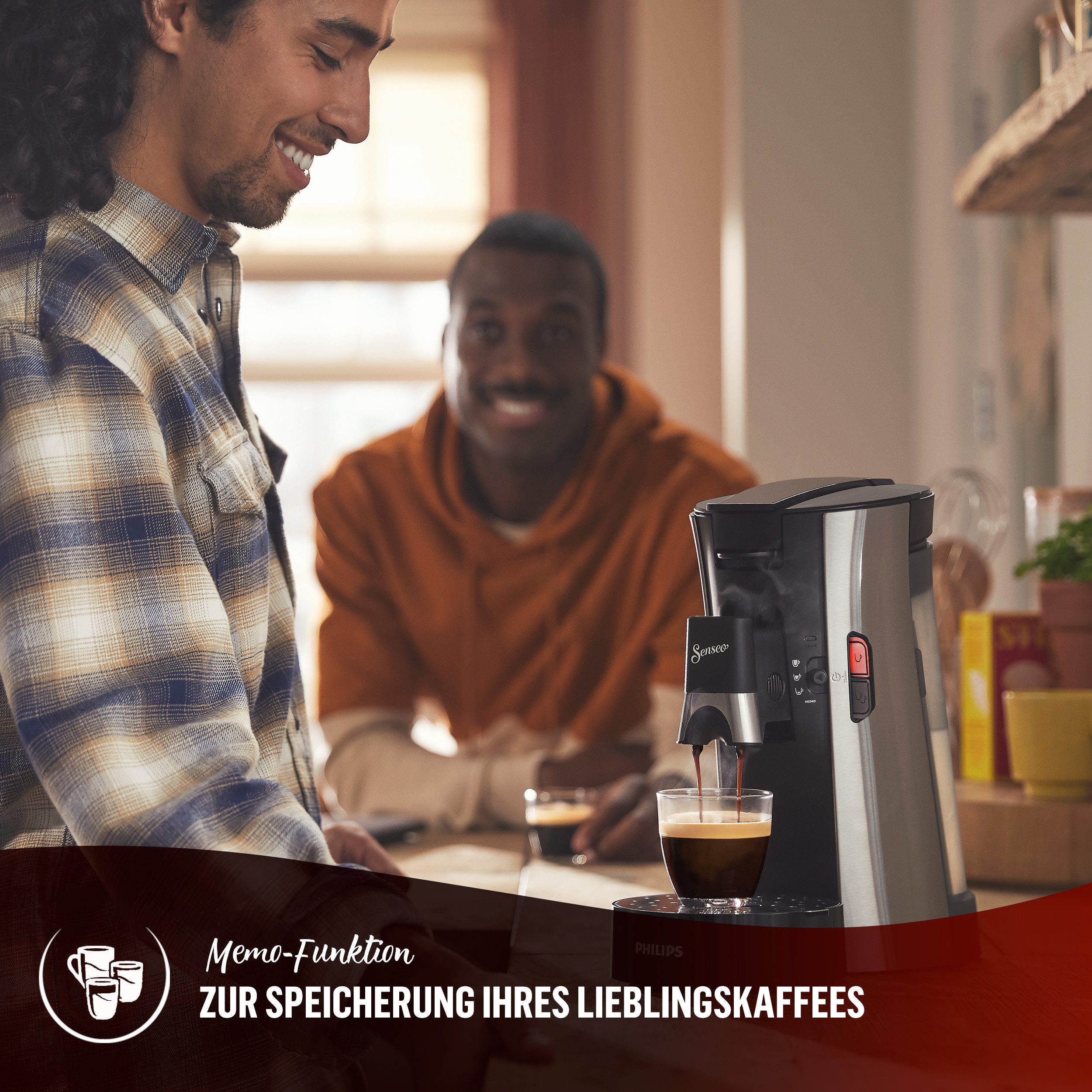 Philips Senseo Kaffeepadmaschine SSelect CSA250/10, mit drei Kaffee-Einstellungen, aus 21% rec. Plastik, Memo-Funktion