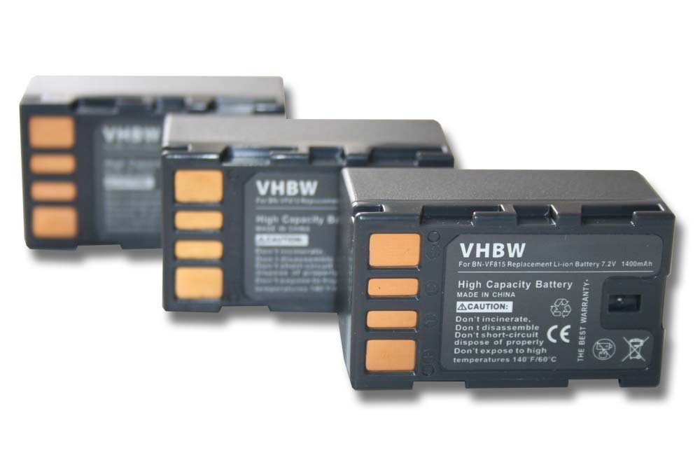 vhbw Ersatz für JVC BN-VF815 für Kamera-Akku Li-Ion 1400 mAh (7,2 V)