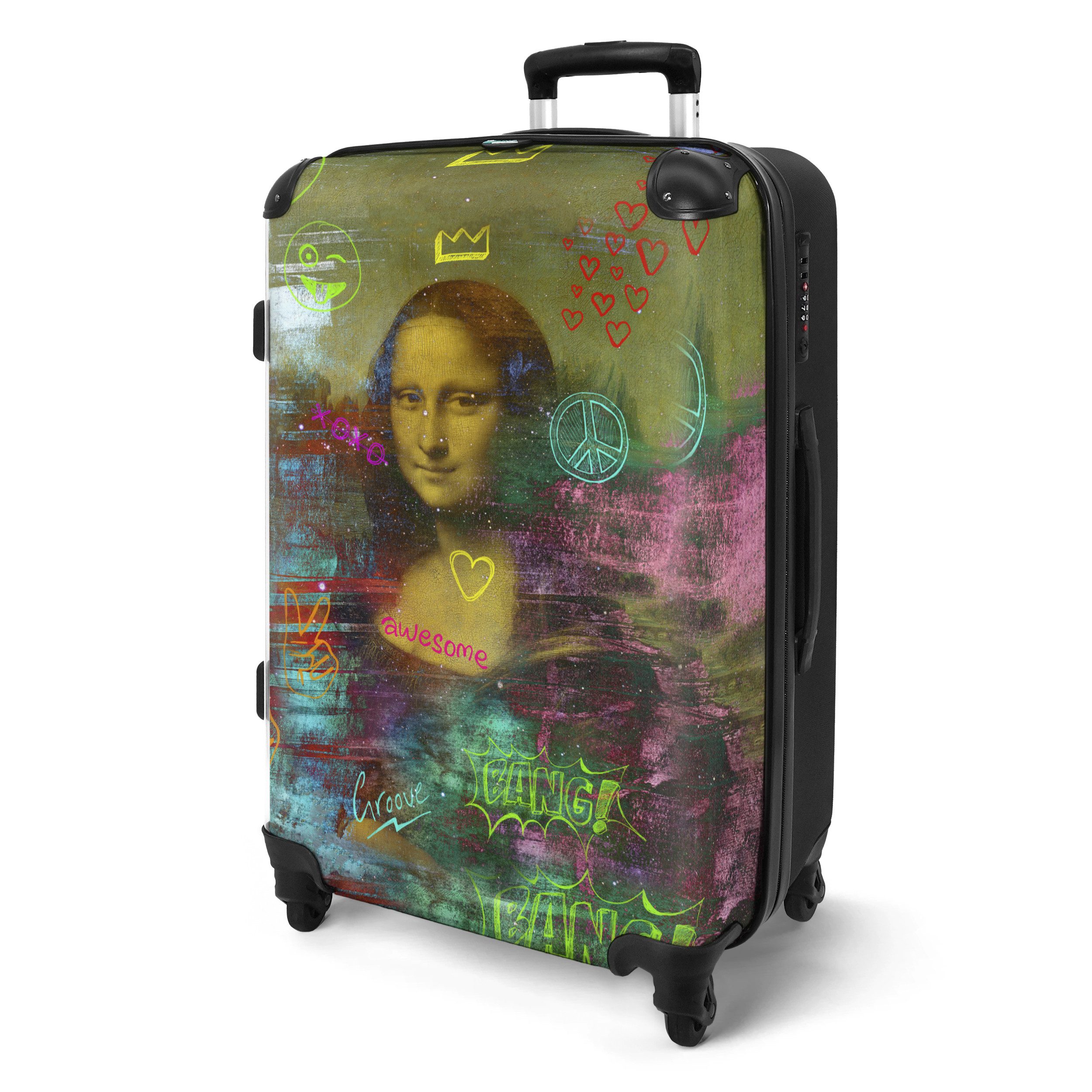 NoBoringSuitcases.com© Hartschalen-Trolley Graffiti - Mona Lisa günstig online kaufen