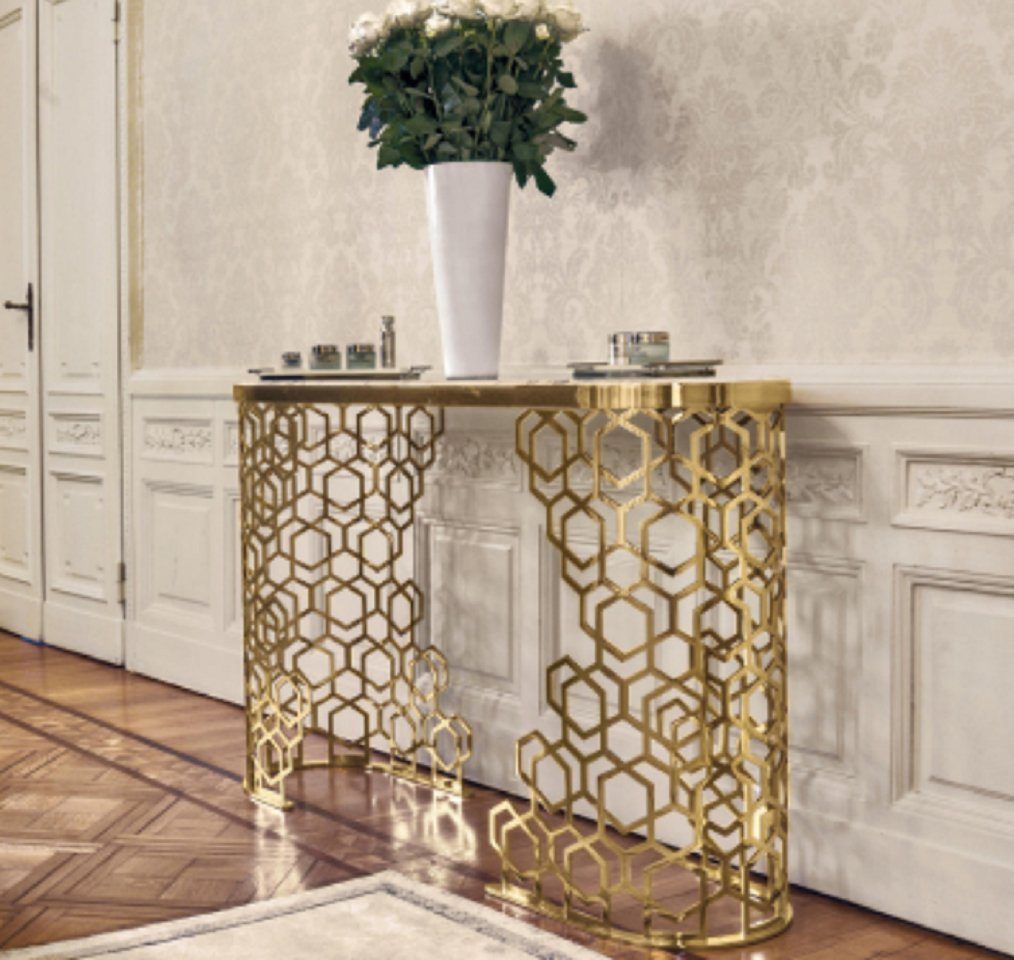 JVmoebel Konsolentisch Luxus (1-St., Design Möbel Einrichtung Konsolentisch), Konsolen Sideboard Tisch Gold in Made Europe