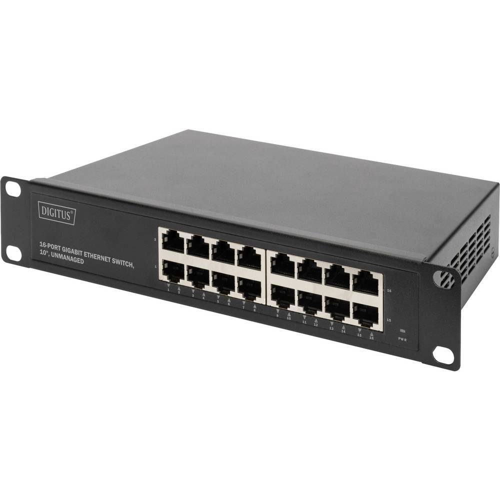 Digitus 16-Port Gigabit Ethernet Switch, 10″, unmanaged Netzwerk-Switch