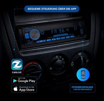 ELGAUS OM-160P 1 Din Autoradio (FM/AM, RDS, Bluetooth, RDS, Fernbedienung, ID3, Appsteuerung, Manual in DE/EN)