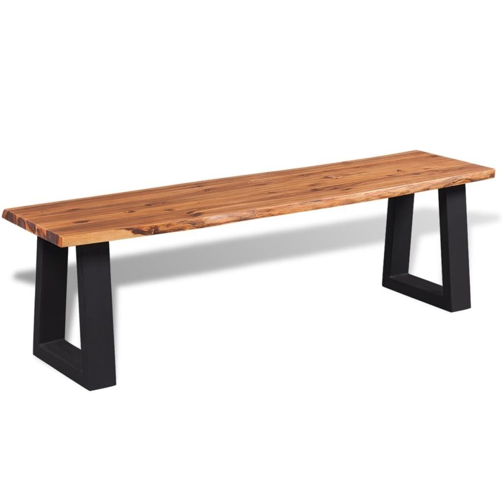 vidaXL Sitzbank aus Massivholz in Braun und Schwarz (LxBxH: 40x145x45 cm)