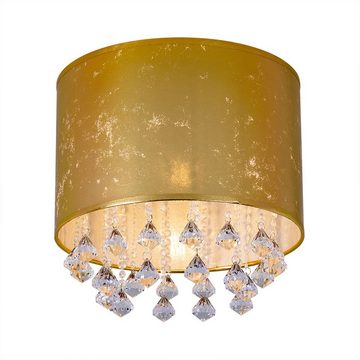 etc-shop Deckenleuchte, Leuchtmittel nicht inklusive, Kristall Deckenleuchte gold Esszimmer Deckenlampe Wohnzimmerleuchte