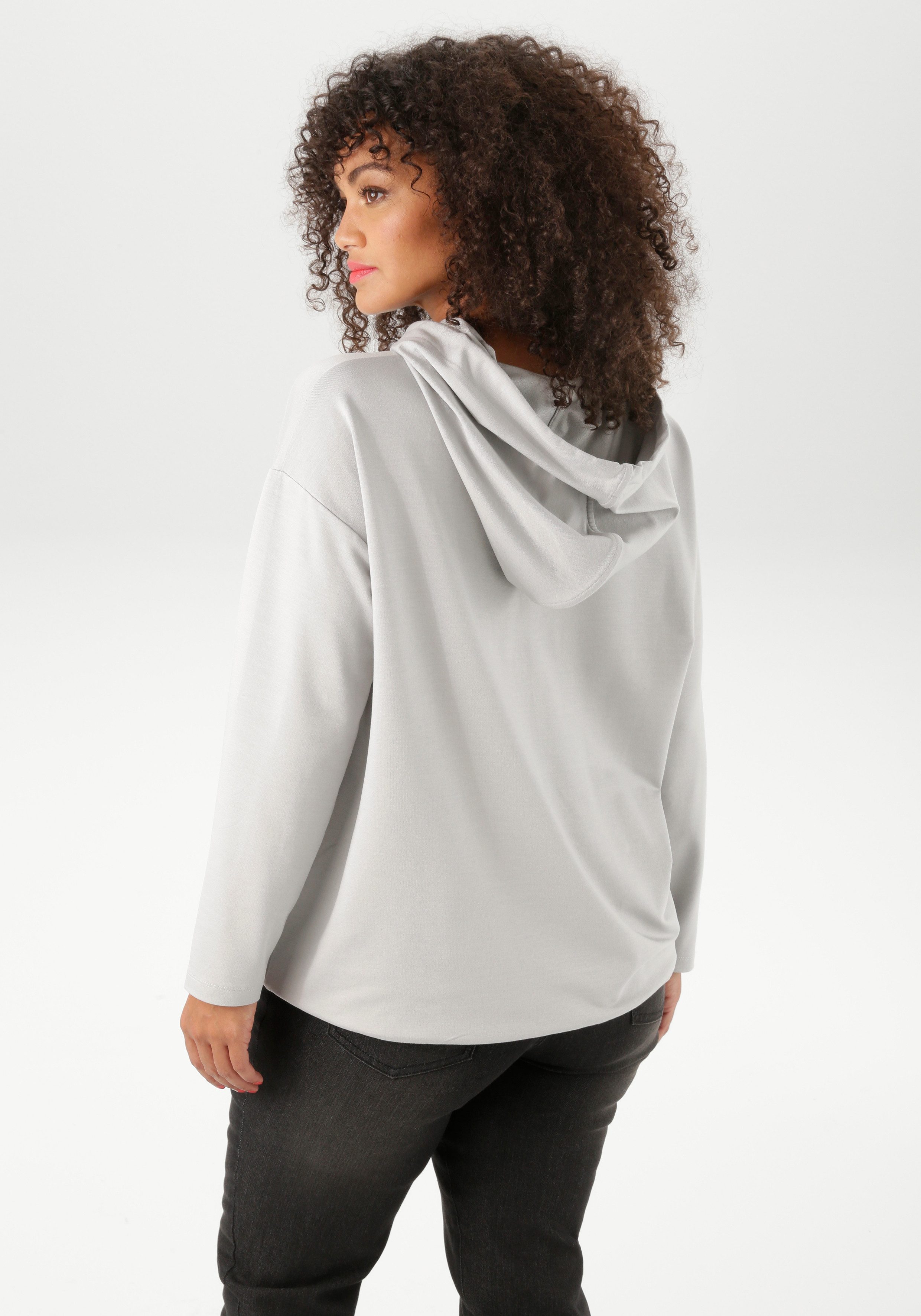 Aniston PLUS Kapuzensweatshirt super bequeme Sweat-Qualität günstig online kaufen