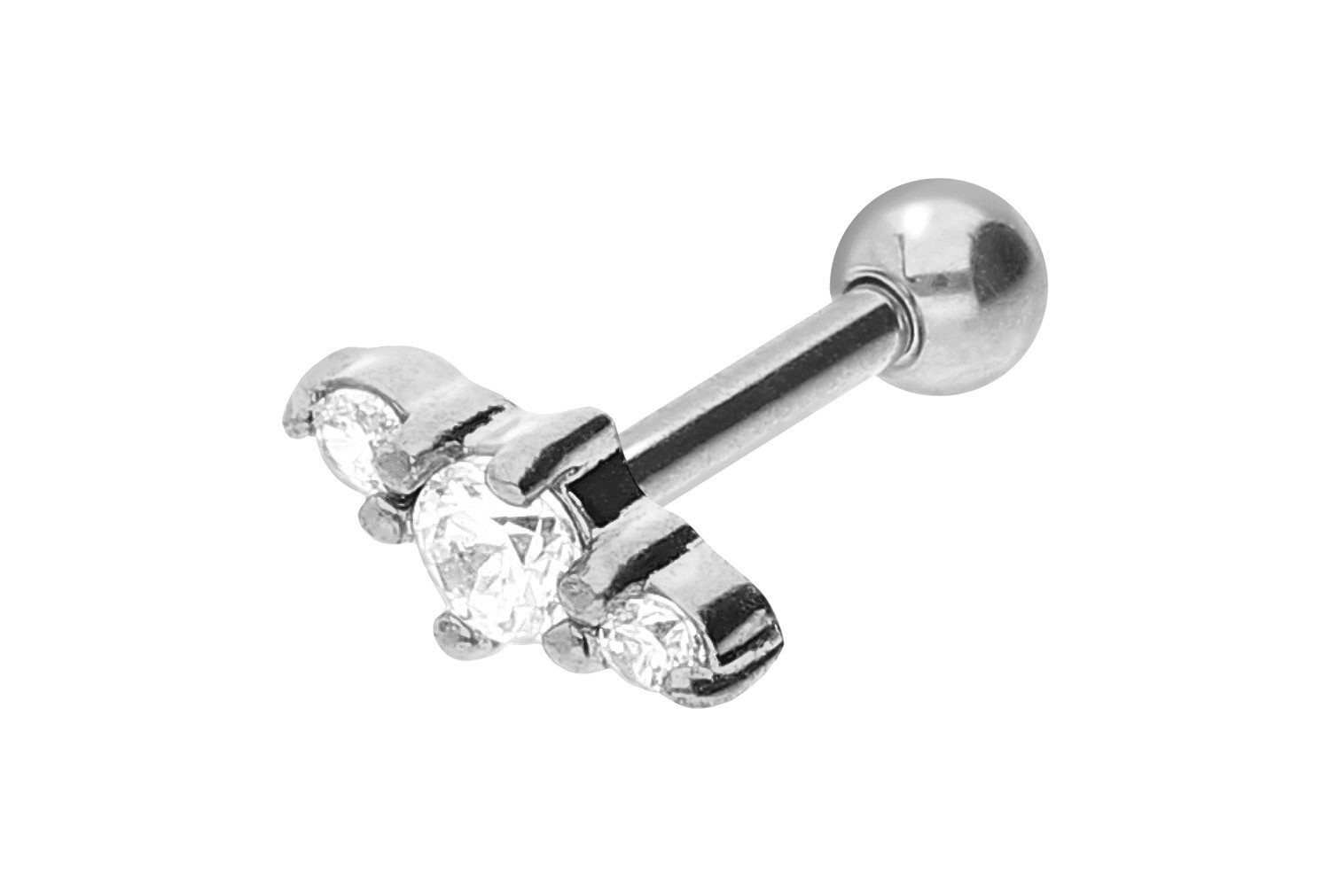 Piercing-Set Chirurgenstahl Ohrpiercing 3 KRISTALLE