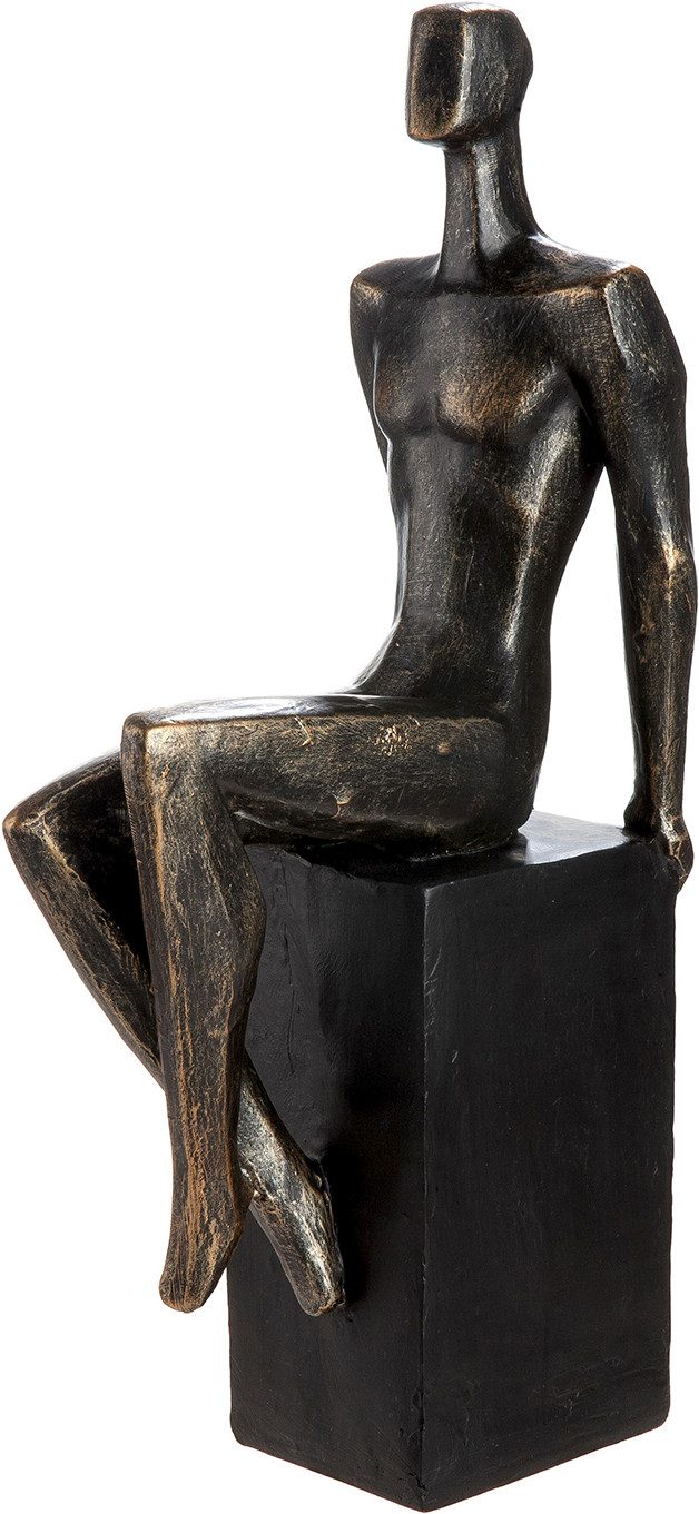 GILDE Skulptur Skulptur Mann Eleganz bronzefarben (1 St), Anmut stilvoll dekorativ Wohnambiente Geschenkidee