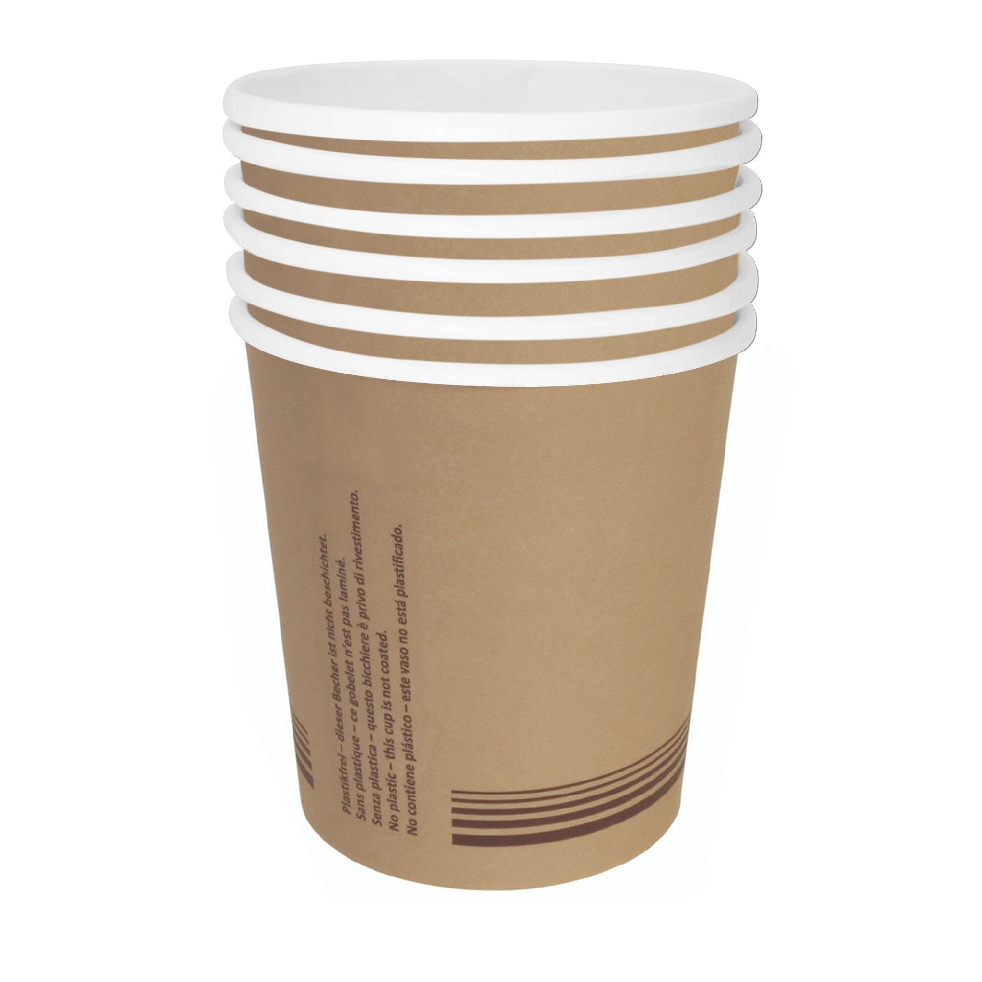 wisefood Einwegbecher Papier Becher - braun 200ml - 50 Stück, 50-tlg., Papier