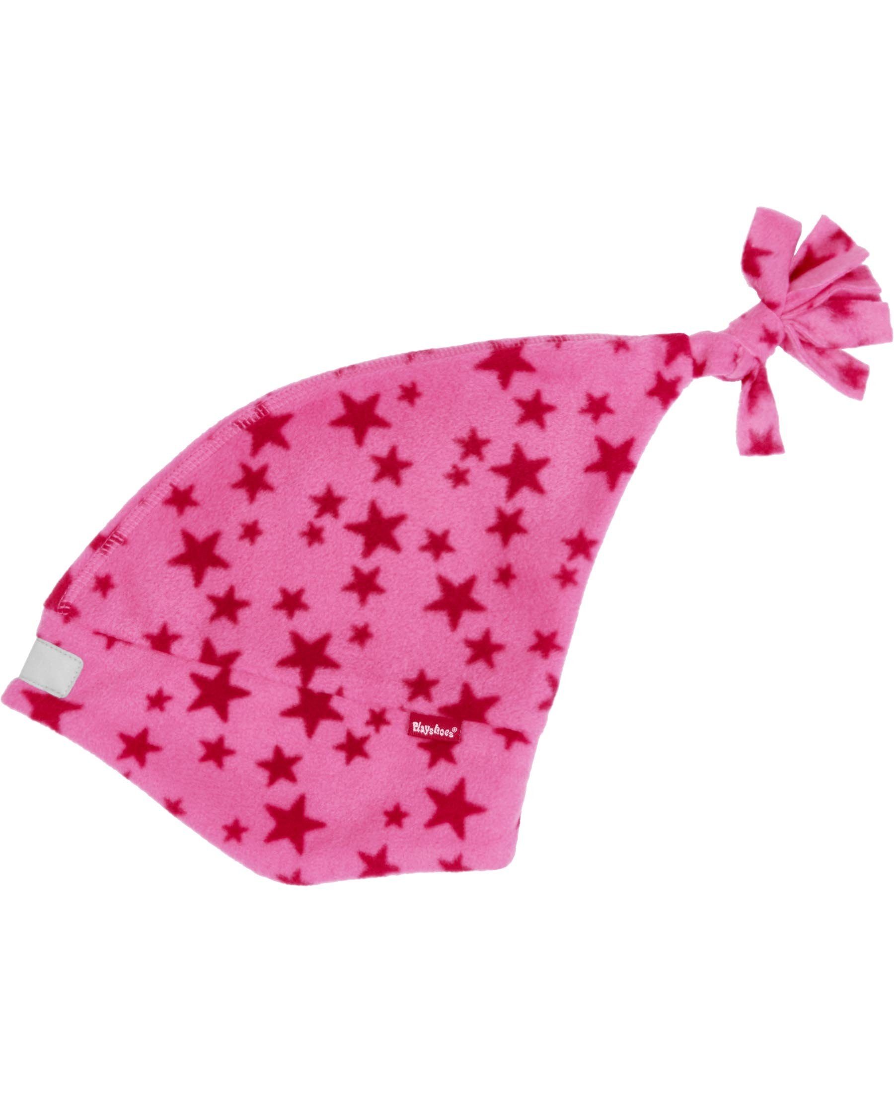 Fleece-Zipfelmütze Schlupfmütze Sterne pink Playshoes