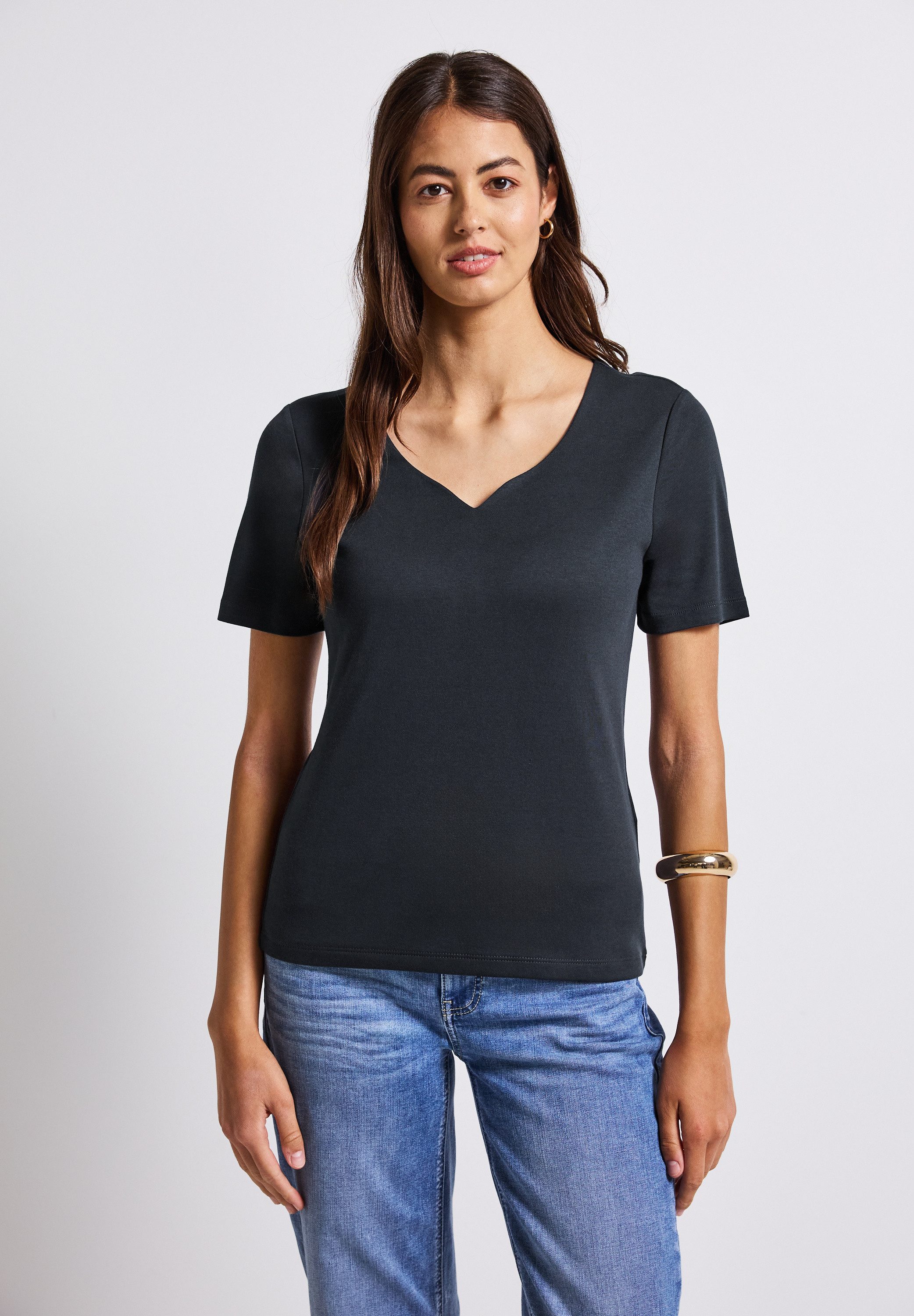 STREET ONE T-Shirt mit Herzausschnitt günstig online kaufen