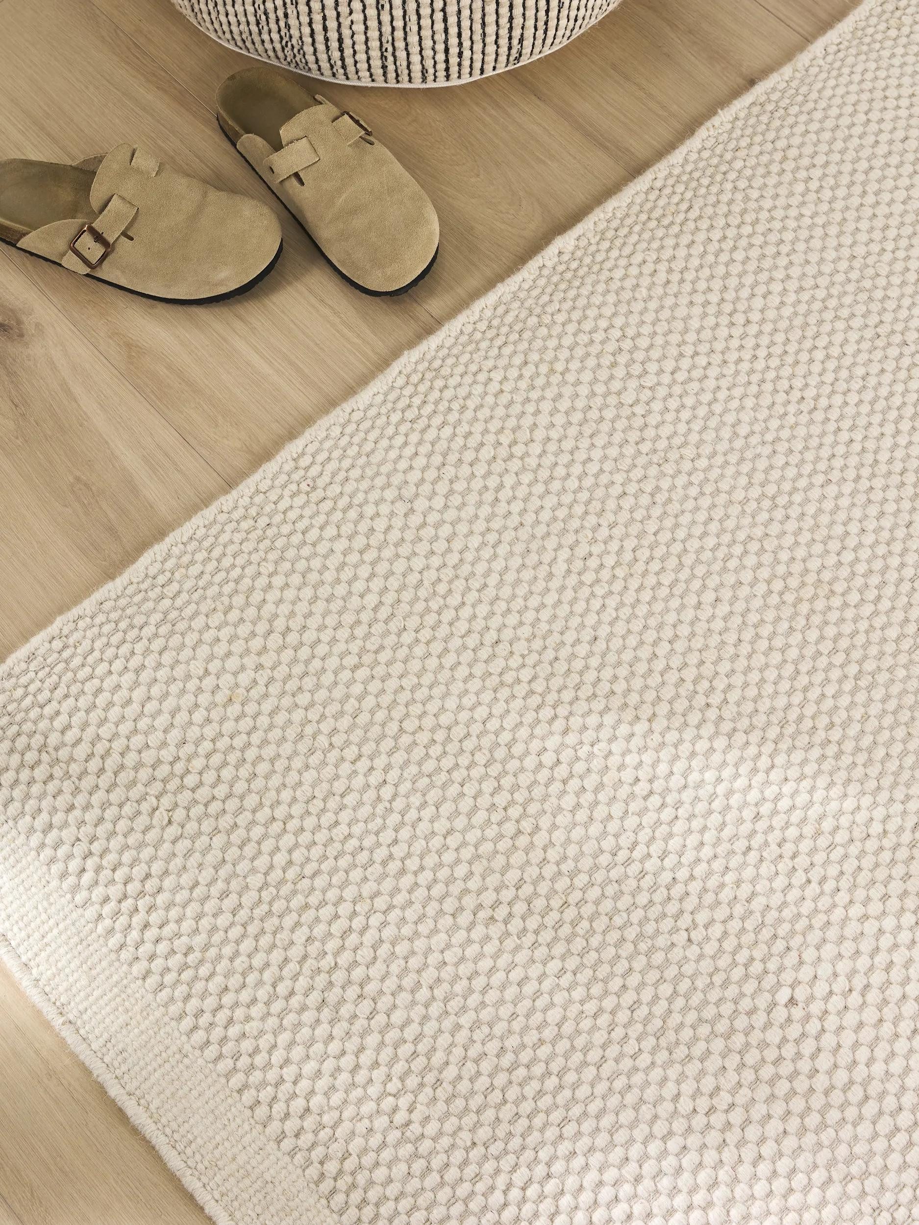 benuta Wollteppich Rocco, rechteckig, Höhe: 5 mm, Teppich Wohnzimmer, Schlafzimmer, Esszimmer, Flur, Kunstfaser, Cozy
