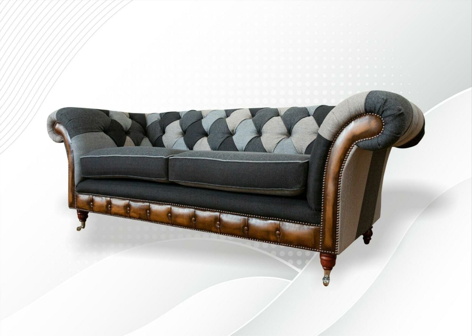 JVmoebel Chesterfield-Sofa Moderne Luxus Europe Couch in Design Chesterfield Neu, Made 3-Sitzer bunter