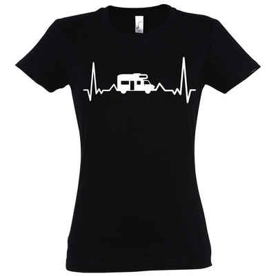 Youth Designz T-Shirt Camping Herzschlag Damen Shirt mit lustigem Capming Frontprint