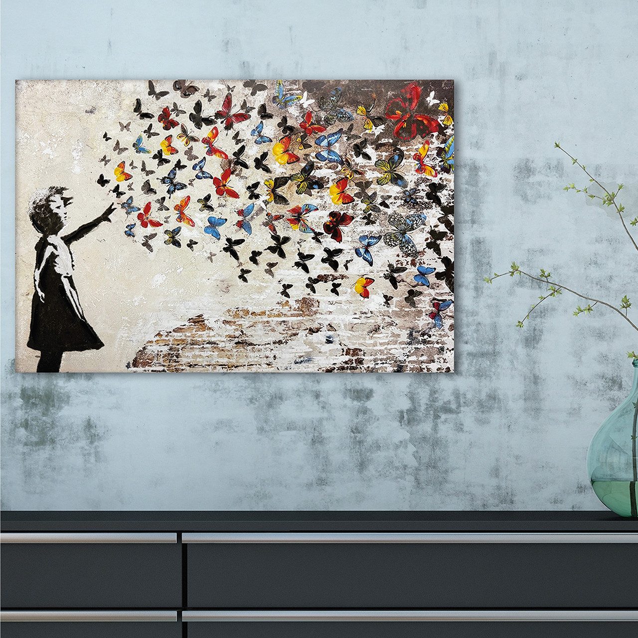 ArtUniverse Gemälde Butterfly Girl 30 x 45 cm, Menschenmotiv