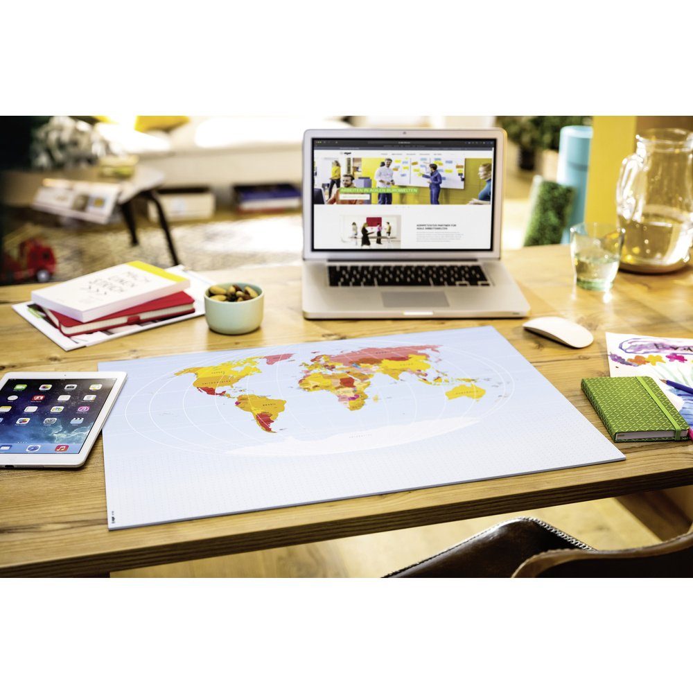 Thumbnail - Sigel Schreibtischunterlage Sigel World Map HO560 Schreibunterlage Blanko Mehrfarbig (B x H) 595 m