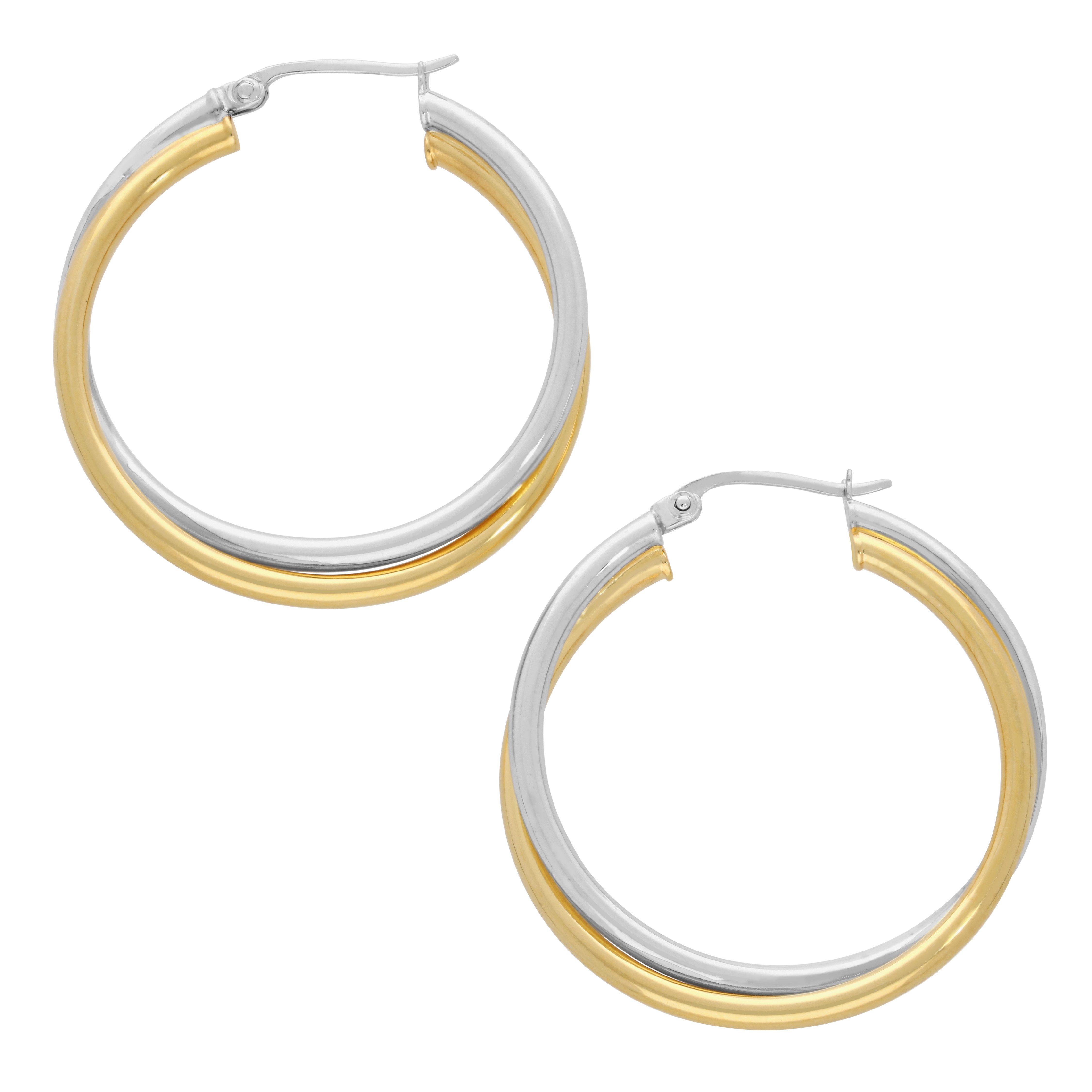 Firetti Paar Creolen Schmuck Geschenk Silber 925 Ohrschmuck Ohrringe bicolor – Bild 3 von 3