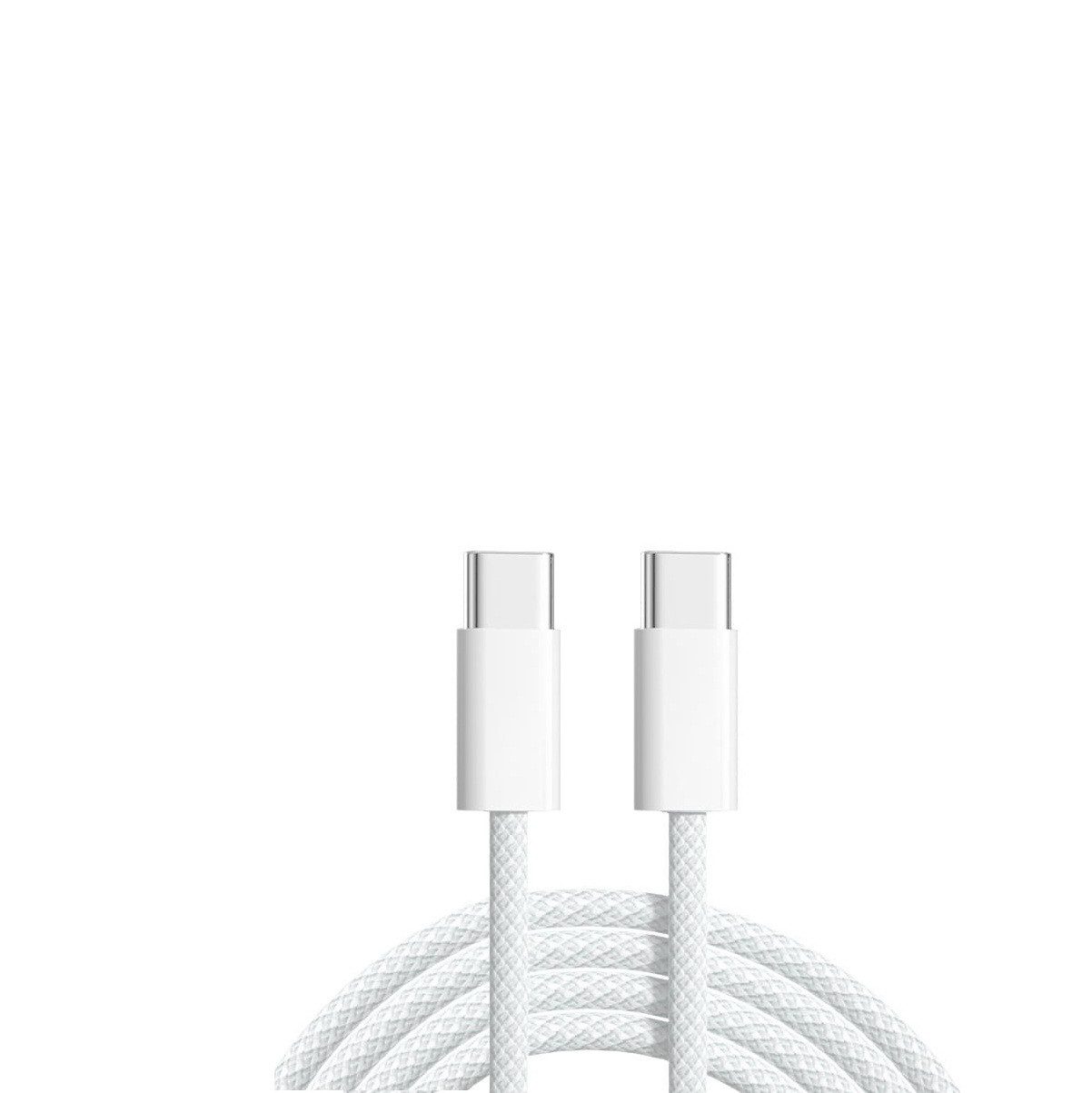 Ventarent Ladekabel USB-C auf USB- C, Weiß, 1 Meter - Gewebt- Smartphone-Kabel, USB-C, USB-C (100 cm), Schnelladekabel passend für Samsung, Apple und vielen andere Marken